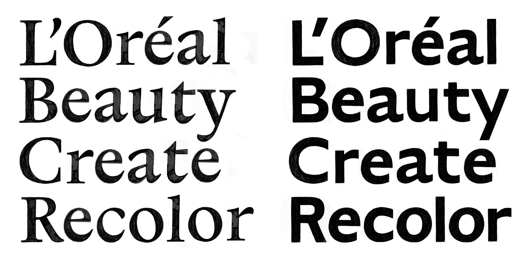 Sketches Type Design Letters Serif Sans